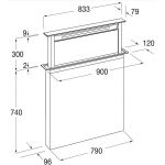 Fulgor FDDH 900 TRC BK 90厘米 760m³/h 升降式抽油煙機
